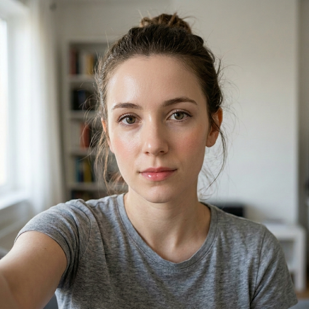 Selfie after Korean beauty transformation